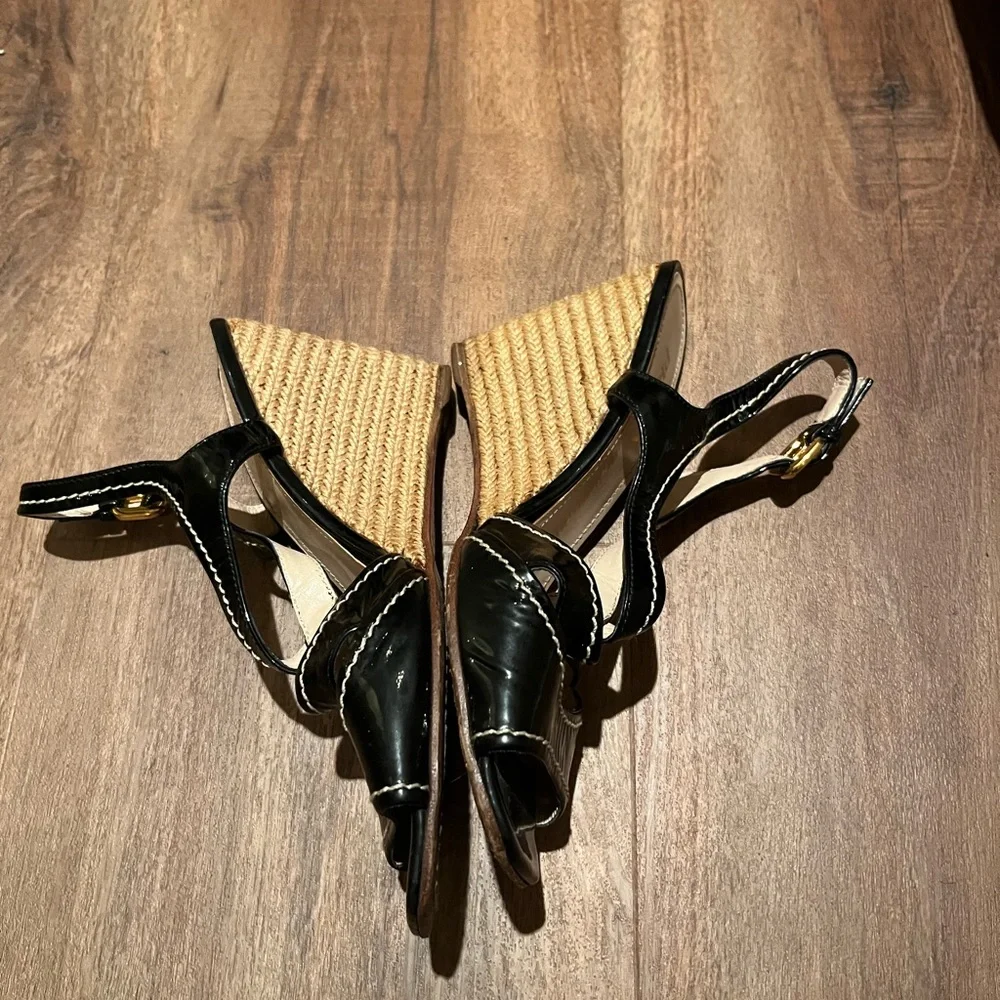 Prada Black Wedge Sandals - Picture 5 of 7